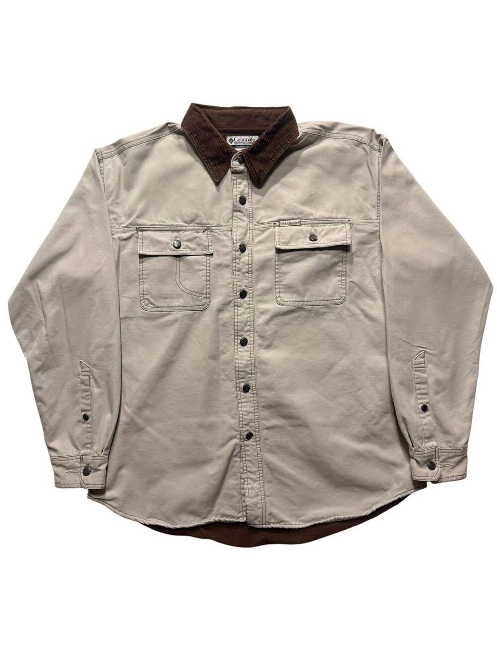 Columbia Sportswear Men's Fleece Lined Canvas Shirt Jacket with Corduroy Collar